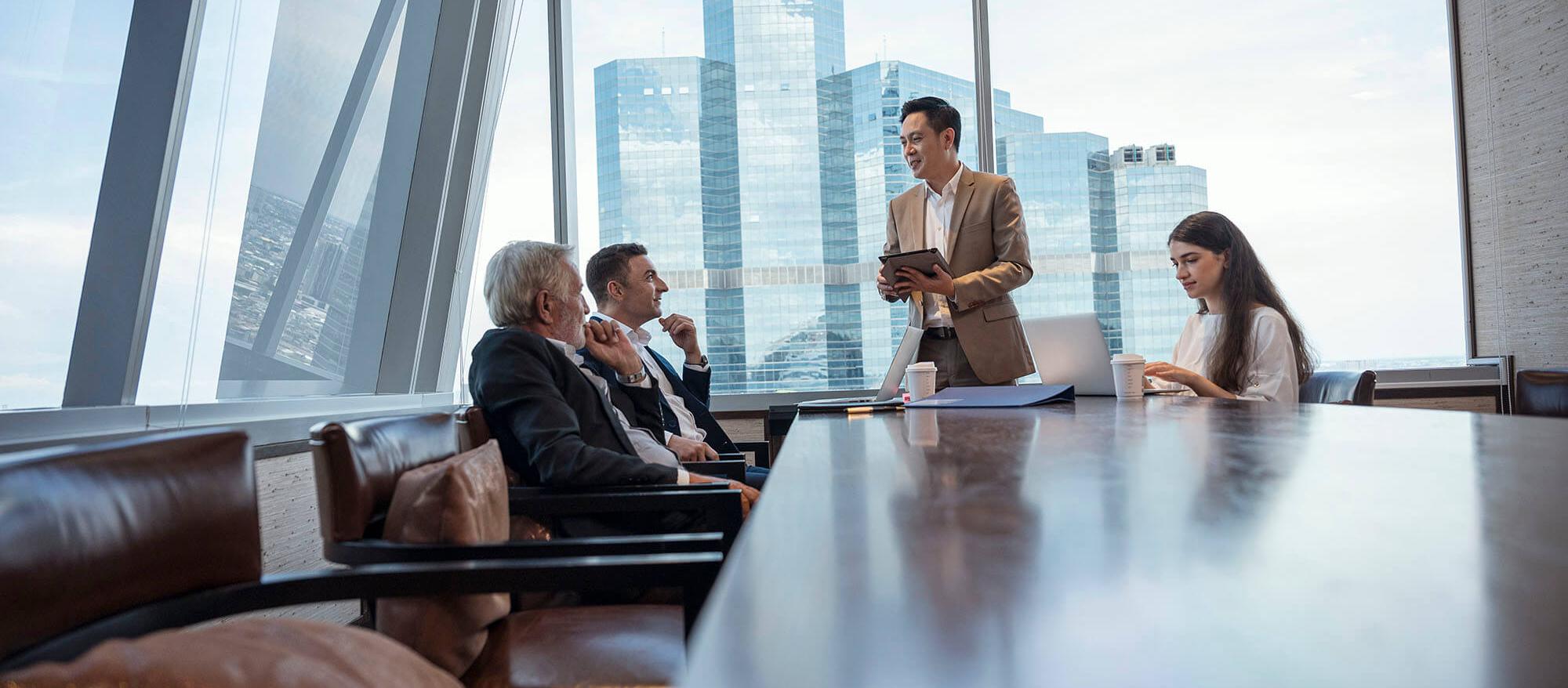 Business leaders meeting in a modern office